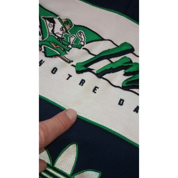 Adidas Notre Dame Fighting Irish Hoodie Mens Extra Large Henley Sweatshirt Leaf - Picture 6 of 16